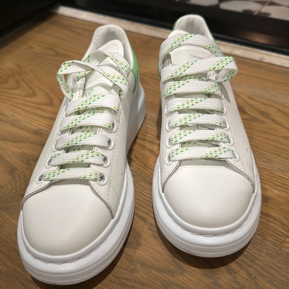 Alexander McQueen White and Green Sneakers